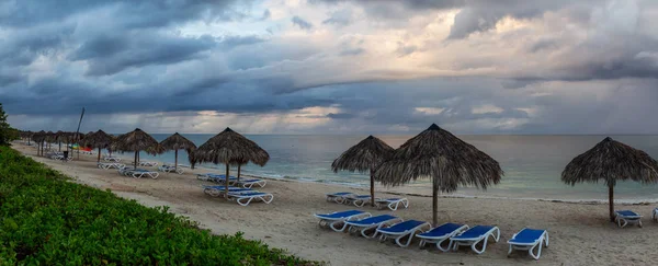 Bela Vista Panorâmica Uma Praia Areia Playa Ancon Mar Caribe — Fotografia de Stock