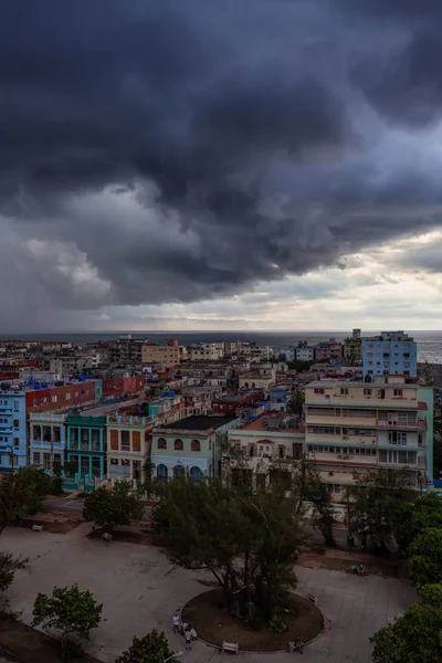 Вид Воздуха Город Гавана Столицу Кубы Время Драматического Штормового Облачного — стоковое фото
