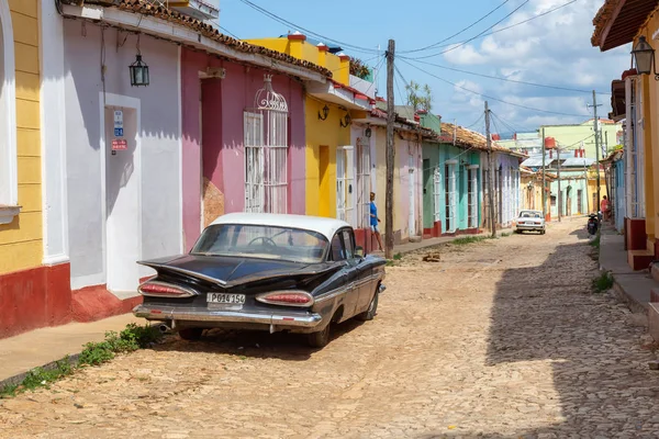 Trinidad Kuba Czerwca 2019 Widok Stary Klasyczny Amerykański Samochód Ulicach — Zdjęcie stockowe