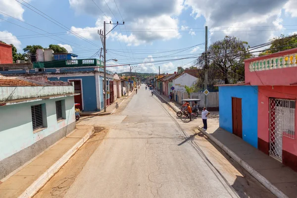 Trinidad Cuba Junho 2019 Vista Aérea Uma Estrada Uma Pequena — Fotografia de Stock