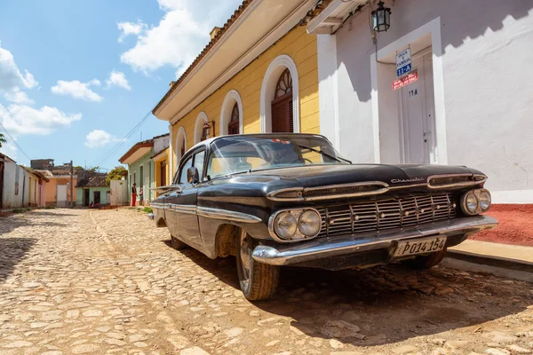 Trinidad Cuba Junio 2019 Vista Viejo Automóvil Americano Clásico Las — Foto de Stock