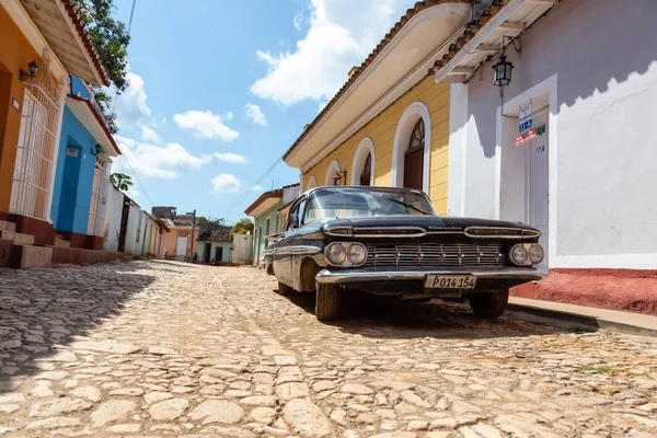 Trinidad Cuba Junio 2019 Vista Viejo Automóvil Americano Clásico Las —  Fotos de Stock