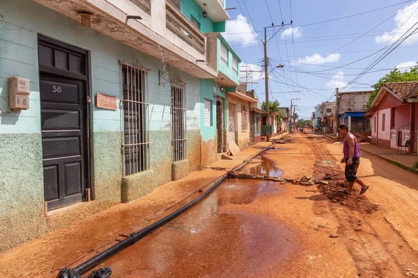 Trinidad Cuba Junio 2019 Vista Húmeda Sucia Una Pequeña Ciudad —  Fotos de Stock