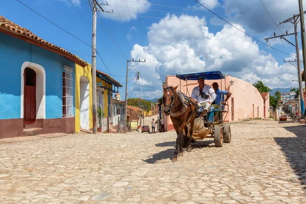 Trinidad Cuba Junio 2019 Transporte Caballos Las Calles Pequeño Pueblo —  Fotos de Stock