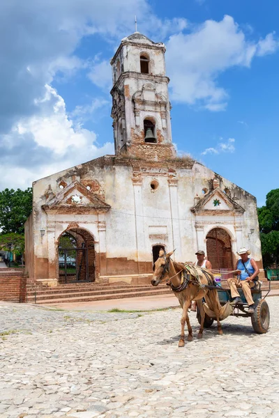 Trinidad Kuba Juni 2019 Pferdekutschenfahrt Der Nähe Der Kirche Einer — Stockfoto