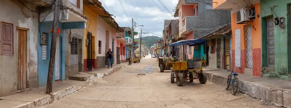 Trinidad Kuba Czerwca 2019 Panoramiczny Widok Małe Kubańskie Miasteczko Tętniącym — Zdjęcie stockowe