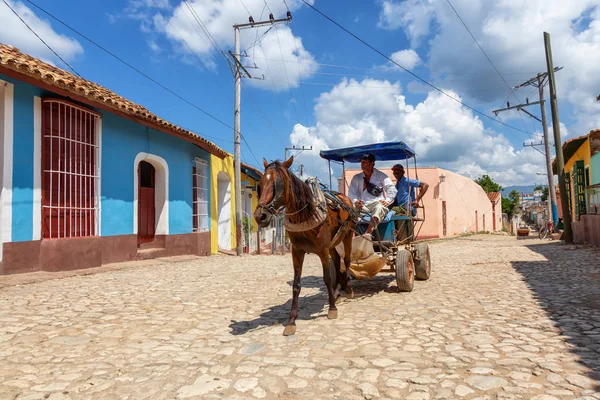 Trinidad Cuba Junio 2019 Transporte Caballos Las Calles Pequeño Pueblo —  Fotos de Stock