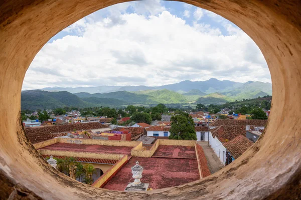 Trinidad Cuba June 2019 Window View Church Small Cuban Town — Stock Photo, Image