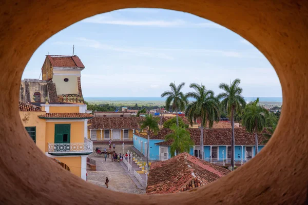 Trinidad Kuba Června 2019 Pohled Okno Kostela Malém Kubánském Městě — Stock fotografie