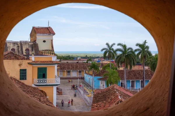 Trinidad Kuba Června 2019 Pohled Okno Kostela Malém Kubánském Městě — Stock fotografie