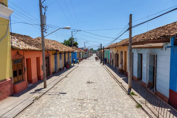 Trinidad Cuba Junho 2019 Vista Aérea Uma Estrada Uma Pequena — Fotografia de Stock