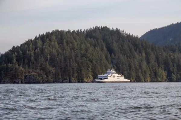 Färje Båt Lämnar Terminalen Bowen Island Nordväst Från Vancouver British — Stockfoto