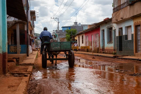 Trinidad Cuba Juin 2019 Vue Sur Rue Humide Sale Une — Photo