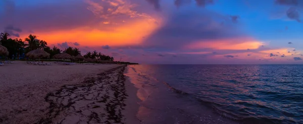 Vacker Panoramautsikt Över Sandstrand Playa Ancon Karibiska Havet Triniday Kuba — Stockfoto