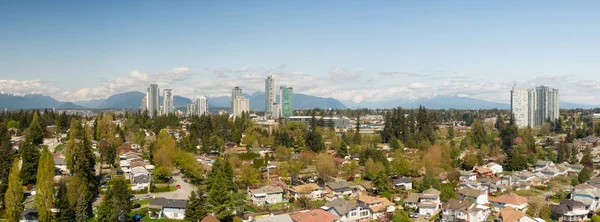 阳光明媚 城市居民区全景 拍摄于加拿大不列颠哥伦比亚省大温哥华 — 图库照片