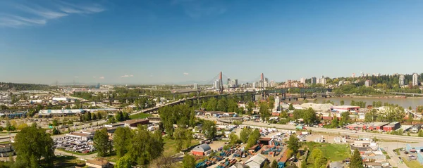 Vista Panoramica Aerea Del Sito Industriale Nel Surrey Vicino Ponte — Foto Stock