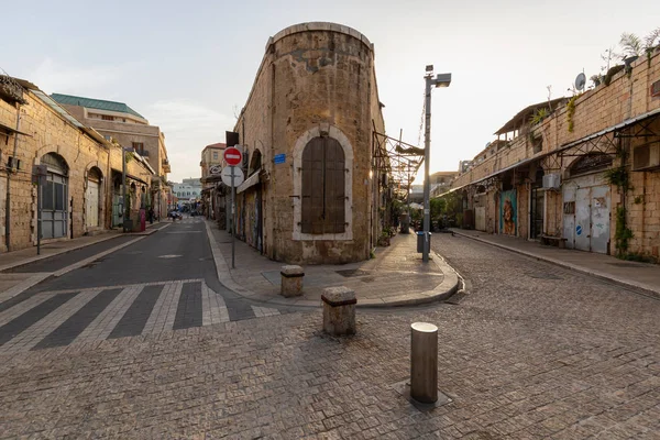 ヤッファ テルアビブ イスラエル 2019年4月13日 晴れた夜の旧ヤッファ市のストリートビュー — ストック写真