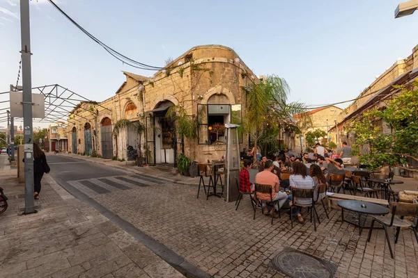 Jaffa Tel Aviv Israel April 2019 People Having Dinner Outdoors — Stock Photo, Image