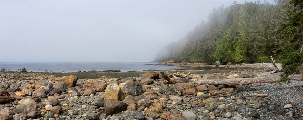 Bela Vista Panorâmica Uma Praia Rochosa Trilha Juan Fuca Durante — Fotografia de Stock