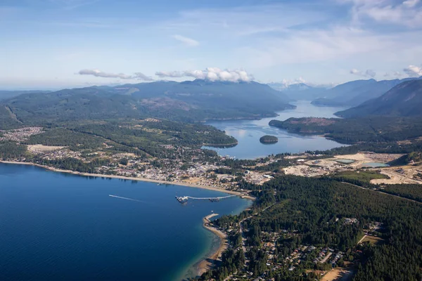 Aerial View Sechelt Small Town Sunshine Coast Located Northwest Vancouver — Stock Photo, Image