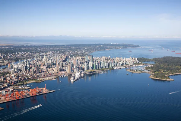 Letecký Pohled Centrum Města Přístav Přístav Vancouveru Britská Kolumbie Kanada — Stock fotografie