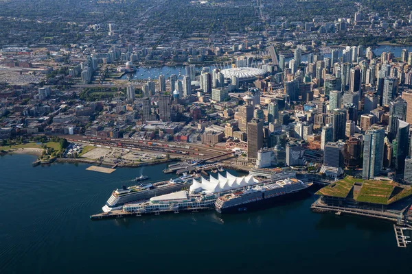 Vancouver Colúmbia Britânica Canadá Julho 2019 Vista Aérea Downtown City — Fotografia de Stock
