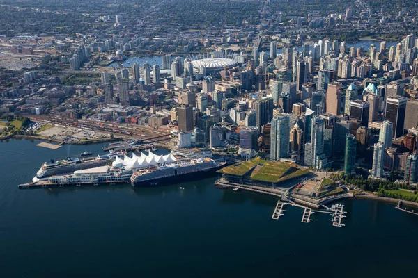 Vancouver Britská Kolumbie Kanada Červenec 2019 Letecký Pohled Centrum Města — Stock fotografie