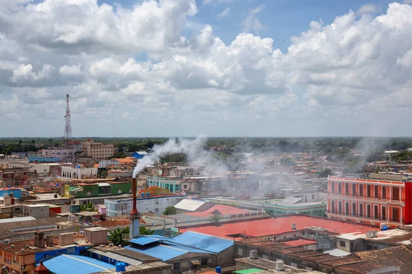 Aerial View Small Cuban Town Ciego Avila Cloudy Sunny Day — Stock Photo, Image