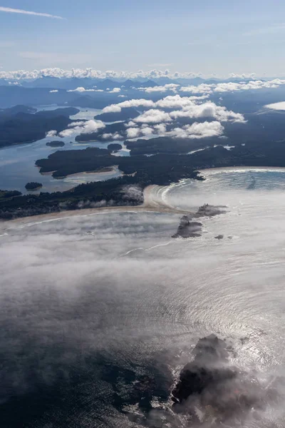 Вид Красивий Пляж Узбережжі Тихого Океану Під Час Сонячного Літнього — стокове фото