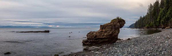 Piękny Panoramiczny Widok Skalistą Plażę Szlaku Juan Fuca Podczas Letniego — Zdjęcie stockowe