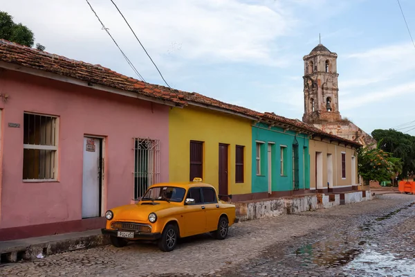 Trinidad Kuba Června 2019 Pohled Starou Klasickou Taxislužbu Ulicích Malého — Stock fotografie