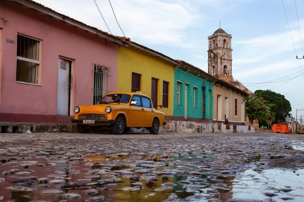 Trinidad Cuba June 2019 View Old Classic Taxi Car Streets — Stock Photo, Image