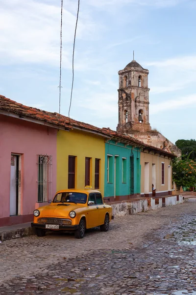Trinidad Cuba June 2019 View Old Classic Taxi Car Streets — Stock Photo, Image