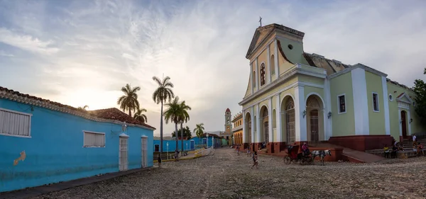 Trinidad Kuba Czerwca 2019 Piękny Panoramiczny Widok Kościół Katolicki Plaza — Zdjęcie stockowe