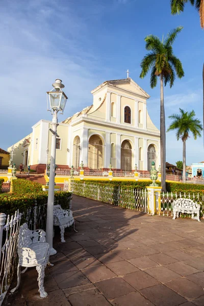 Trinidad Kuba Června 2019 Nádherný Pohled Katolickou Církev Plaza Mayor — Stock fotografie