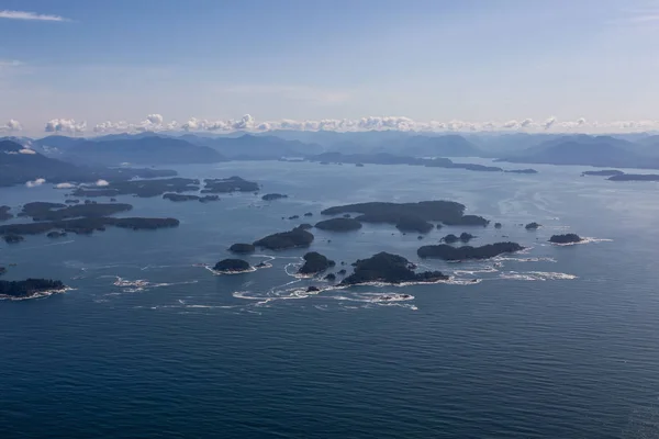 Vista Aérea Del Paisaje Hermosa Costa Del Océano Pacífico Con — Foto de Stock