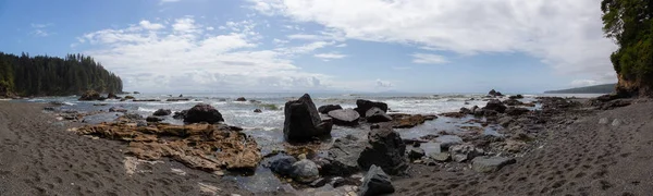 Όμορφη Πανοραμική Θέα Μιας Βραχώδης Ακτής Στο Μονοπάτι Juan Φουά — Φωτογραφία Αρχείου