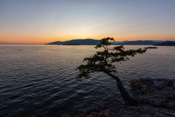 Beautiful View Canadian Landscape Pacific Ocean Coast Colorful Summer Sunset — Stock Photo, Image