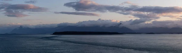 Bela Vista Panorâmica Paisagem Montanhosa Americana Costa Oceano Durante Nascer — Fotografia de Stock