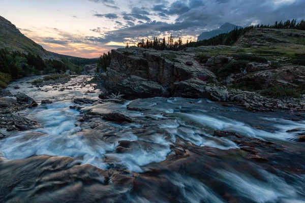 Вид Реку Осьер Время Пасмурного Утреннего Восхода Солнца Американских Скалистых — стоковое фото