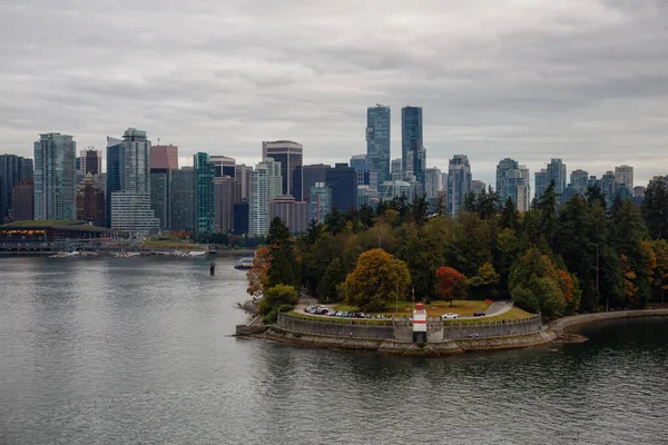 Brockton Point Lighthouse Stanley Parku Vancouver Downtown Kanada Pozadí Pořízen — Stock fotografie