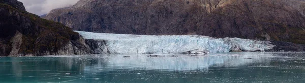 Hermosa Vista Panorámica Del Glaciar Margerie Paisaje Montañoso Americano Costa —  Fotos de Stock