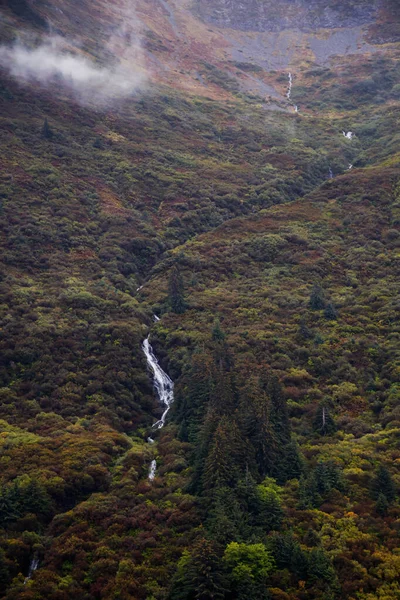 Belle Cascade Dans Nature Américaine Par Une Matinée Nuageuse Pris — Photo