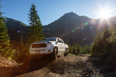 Toyota Tacoma dağlardaki 4x4 Offroad Patikalarında
