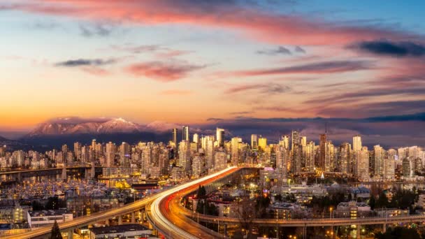 Cinemagraph Animation en boucle continue. Coucher de soleil à Vancouver — Video