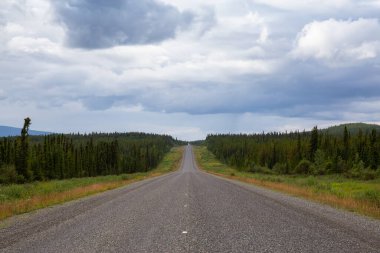Kuzey Kayalıkları 'ndaki Alaska Otoyolu' nun güzel manzaralı yolu.