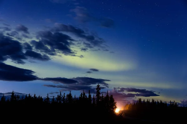 Aurora boreale, nella natura canadese — Foto Stock