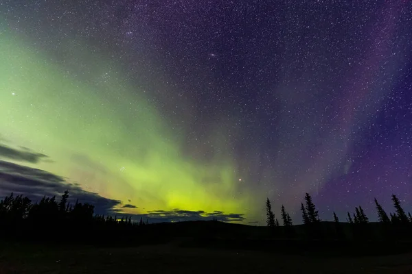 Північні вогні, Aurora borealis, в канадській природі — стокове фото