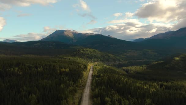 Schöne Aussicht auf die malerische Straße, umgeben von Wald und Bergen — Stockvideo