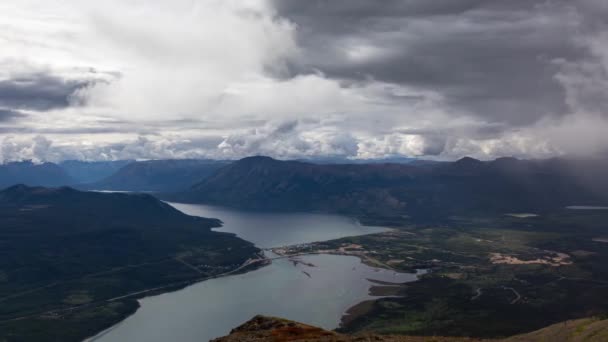 Zeitraffer von Carcross in Yukon, Kanada — Stockvideo